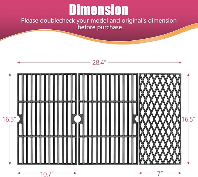 Cast Iron Grill Grates for Dyna glo DGH474CRP DGH483CRP DGF493BNP DGF493PNP-D - Image 2