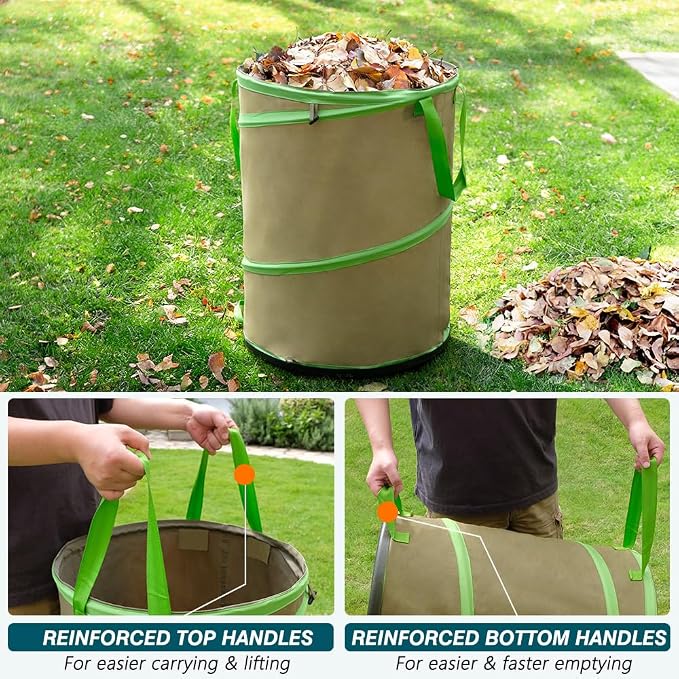 Colwelt Collapsible Garden Bag 47Gallon, Collapsible Leaf Bags - Image 9