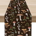 Mushroom Table Runner, Rustic Farmhouse Forest Plants Botanical Wild Floral by Unknown