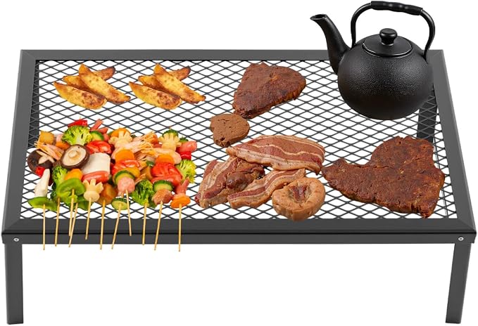 Folding Campfire Grill, 21.7in x 11.8in Portable Over Fire Camp Grill by Unknown