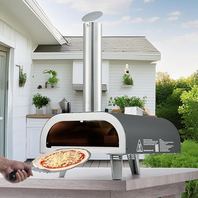 VEVOR Dual Fuel Pizza Oven Outdoor, 12 in Wood Fire & Propane Gas Pizza Ovens - Image 8