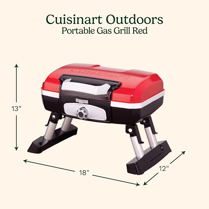 Cuisinart Petite Gourmet Portable Gas Grill, Compact Portable Grill Propane - Image 2