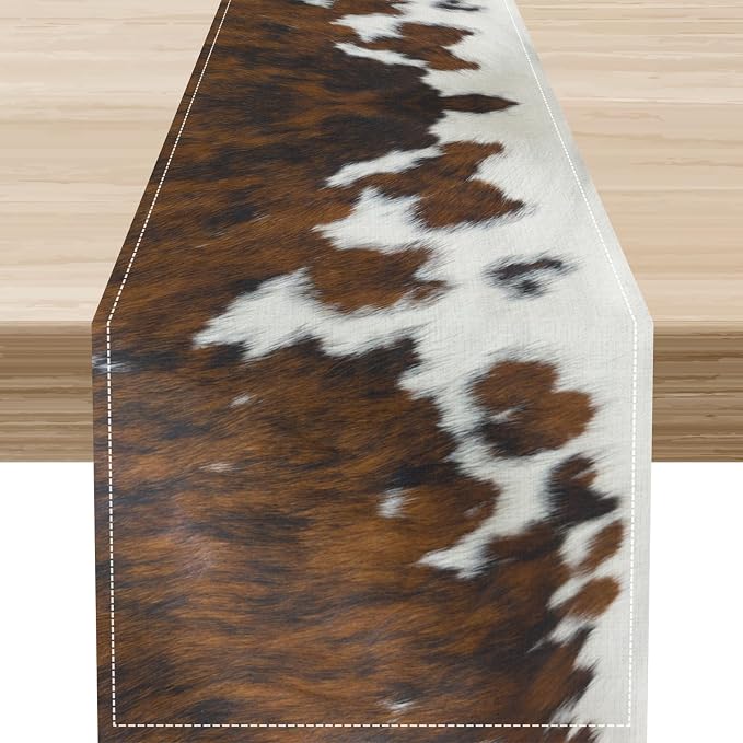 Cow Print Table Runner by Unknown