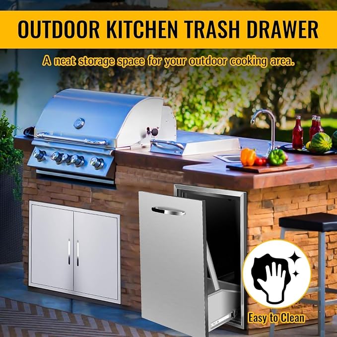 Outdoor Kitchen Drawers, Flush Mount Triple Access BBQ Drawers - Image 6