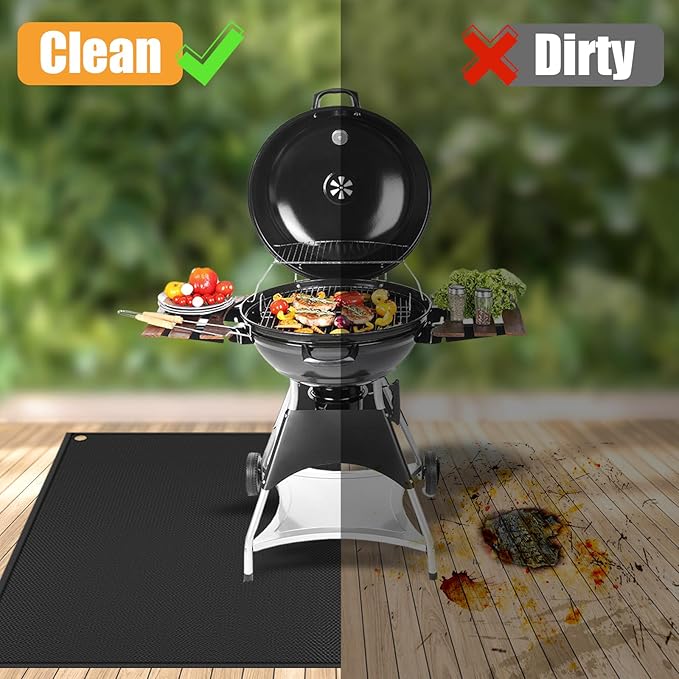 Grill Pads Floor Mats, 70 x 48 in, Fireproof and Oil-Proof