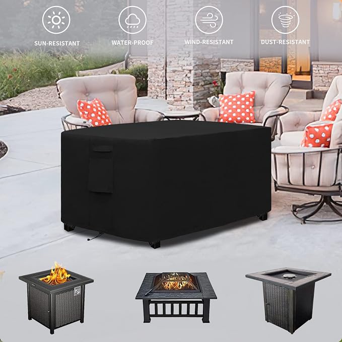 Easy-Going Outdoor Fire Pit Cover Rectangle 48" Lx28 Wx24 H, Durable Outdoor - Image 7