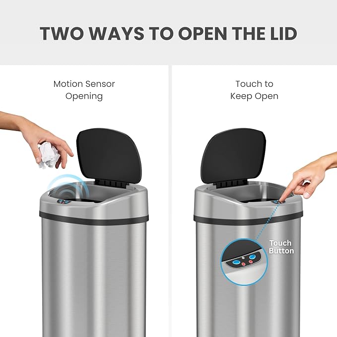 iTouchless 13 Gallon Automatic Sensor Trash Can - Image 9
