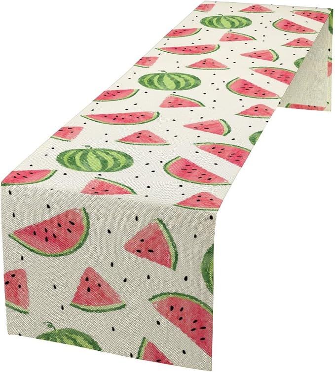 Watermelon Table Runner, Spring Summer Watermelon Theme Table Runner by Unknown