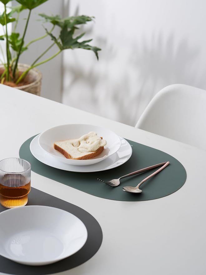 Sage Green Oval Silicone Placemats Set of 4 – Heat Resistant, Waterproof - Image 7