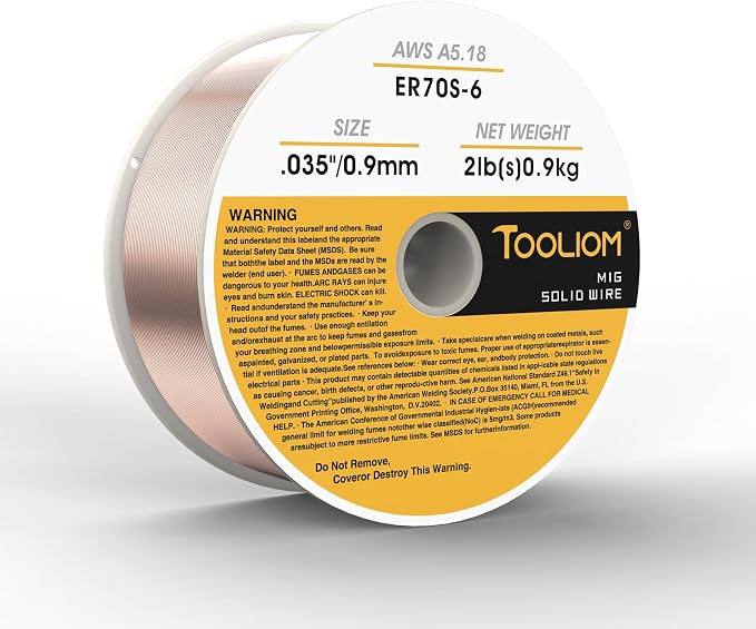 TOOLIOM ER70S-6 .035" Mild Steel MIG Solid Welding Wire on 2-Pound Spool by TOOLIOM
