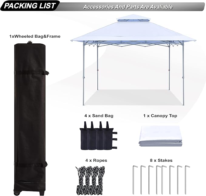 ABCCANOPY 13x13 Pop Up Canopy Base on 10x10 Canopy Frame - Image 5