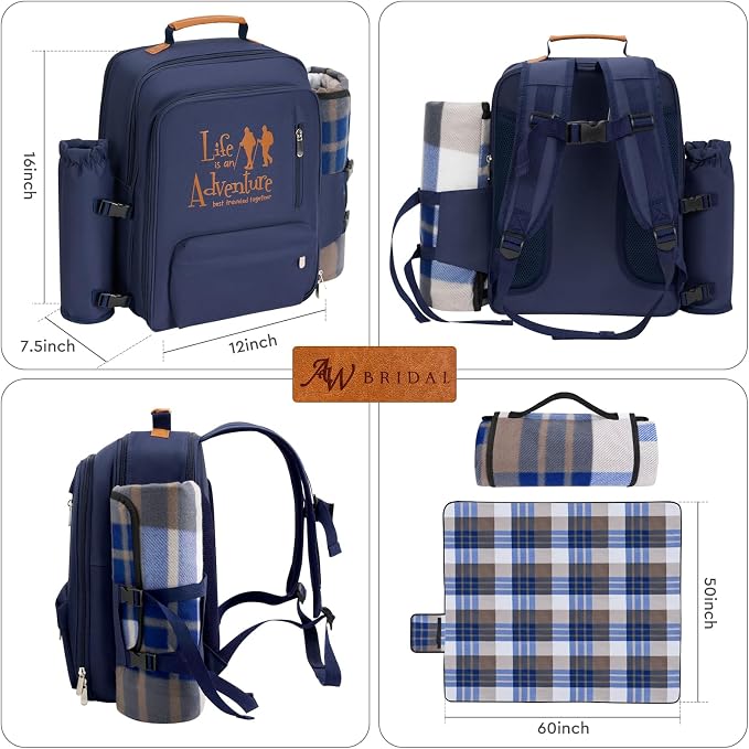 24L Insulated Picnic Basket Leak Proof Picnic Backpack - Image 5