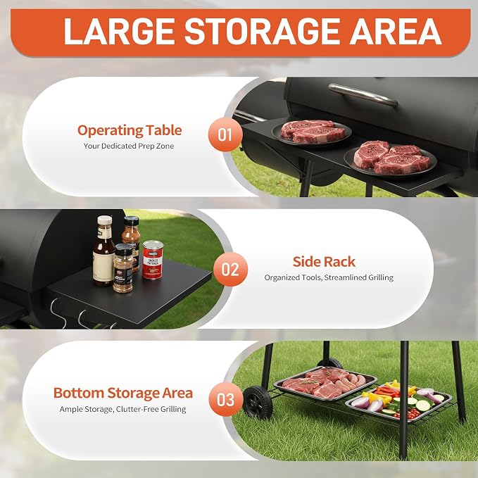 VINGLI Barrel Charcoal Grill - Image 7