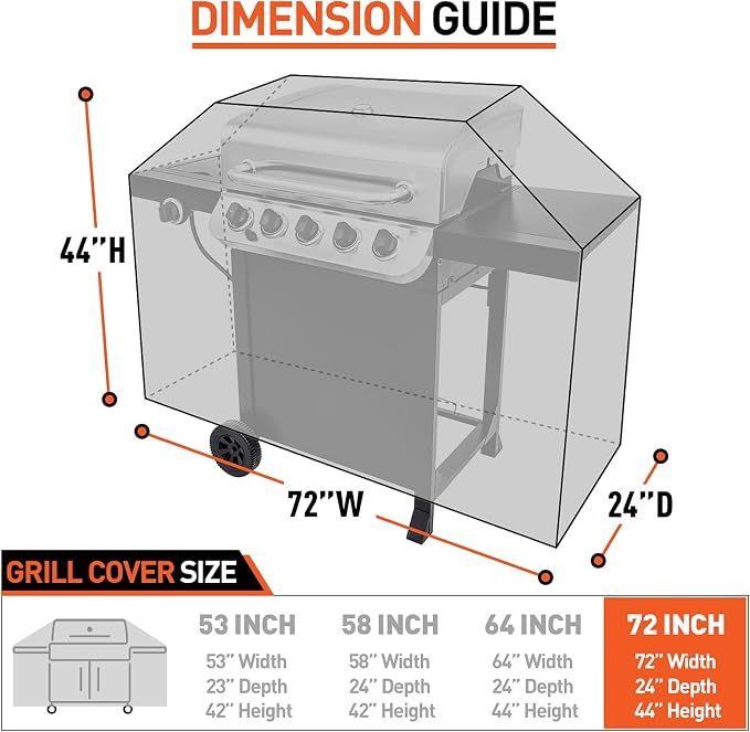 Arcedo 72 Inch Grill Cover, Waterproof Large BBQ Gas Grill Cover Compatible - Image 3