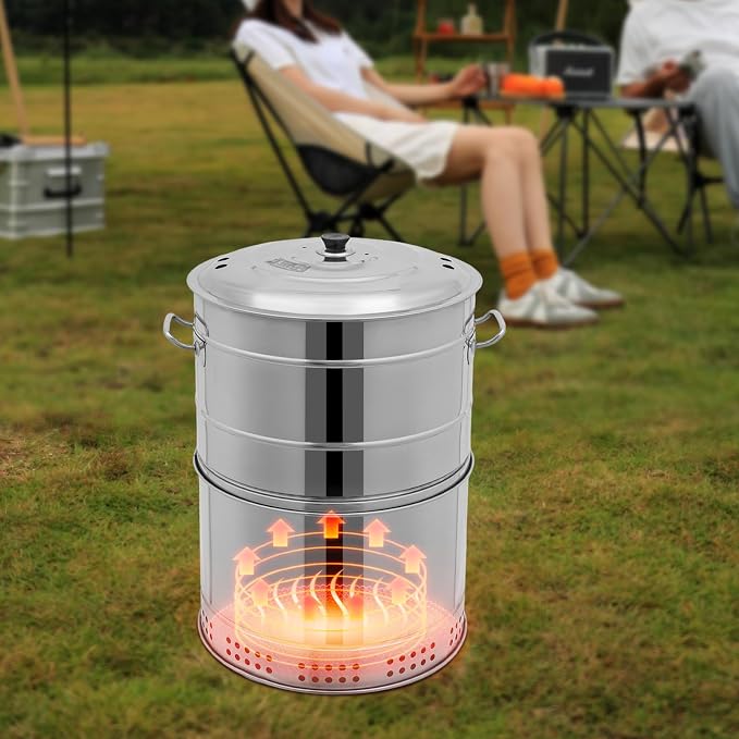 Large Portable Charcoal Grill Stainless Steel Multi-functional Charcoal Grill - Image 3