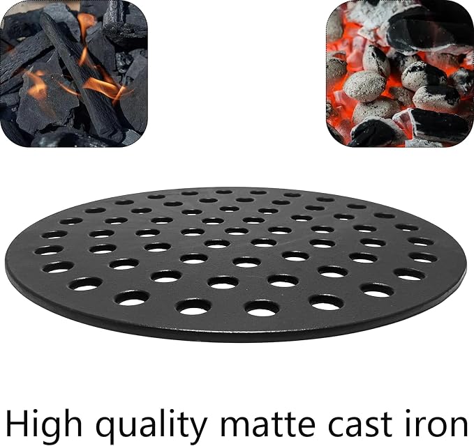 7441 Round 17" Cast Iron Fire Grate, Charcoal Grates Bottom Plate Replacement - Image 3