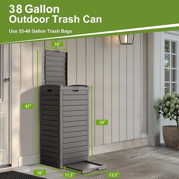 38 Gallon Outdoor Trash Can - Image 5