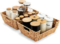 Wicker Baskets 2 Pack, Water Hyacinth Wicker Storage Basket by ROSOS