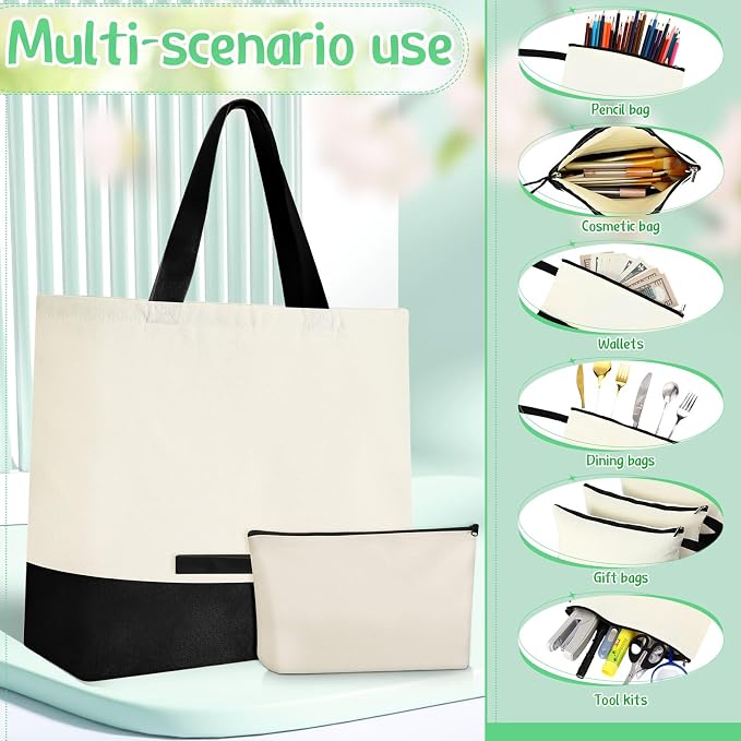 Sanwuta 24 Pcs Canvas Tote Bags Bulk - Image 4