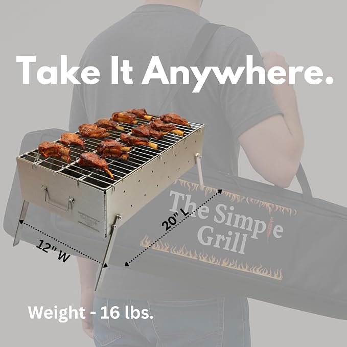 The Simple Grill | Stainlees Steel Foldable Charcoal Grill - Image 3
