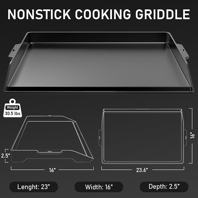 Utheer 23" x 16" Cast Iron Griddle - Image 2