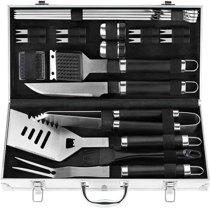 POLIGO 22PCS Heavy Duty BBQ Grill Accessories Set, Non-Slip Grill Tools by POLIGO