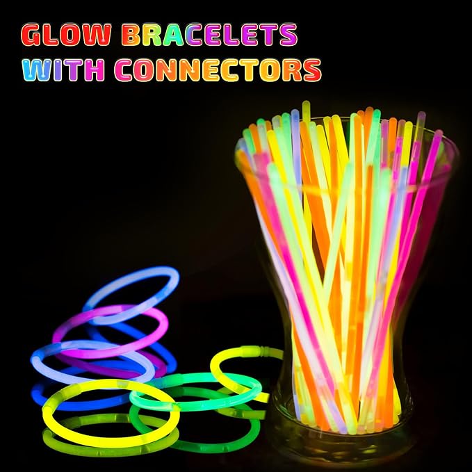 400 Pcs Glow Sticks Bulk Party Pack, Glow in the Dark Light Up Sticks - Image 4