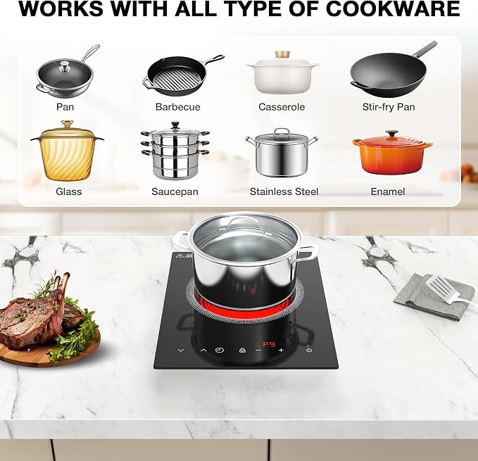 single burner Electric Cooktop, 110V 1800W Electric Stove Top - Image 4
