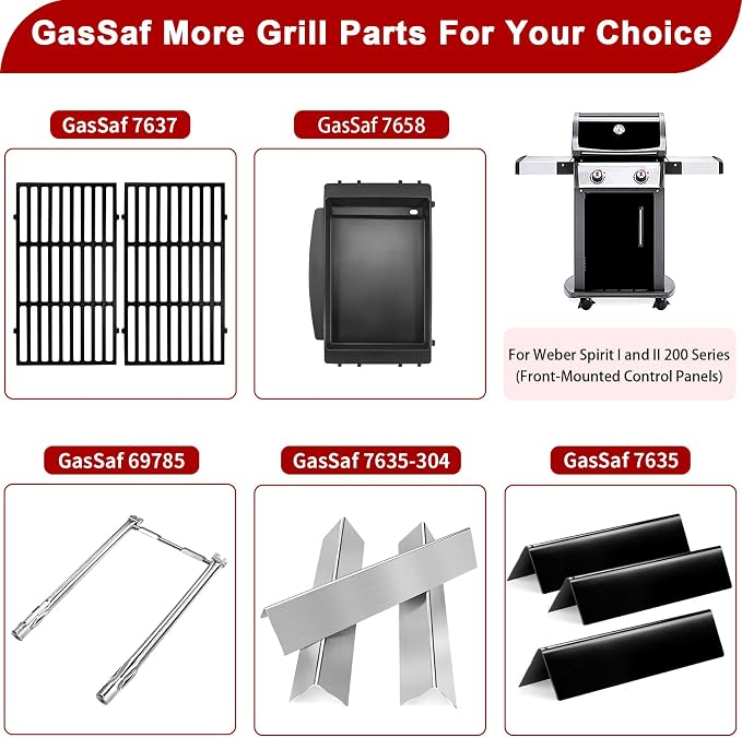 GasSaf 17.5 Grill Grates for Weber 7637 Spirit 200 E210 E220 S210 S220 - Image 7