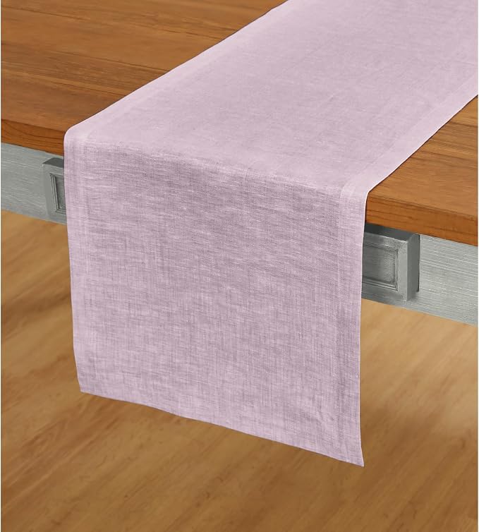 Solino Home Linen Chambray Lavender Table Runner 108 Inches Long by SolinoHome