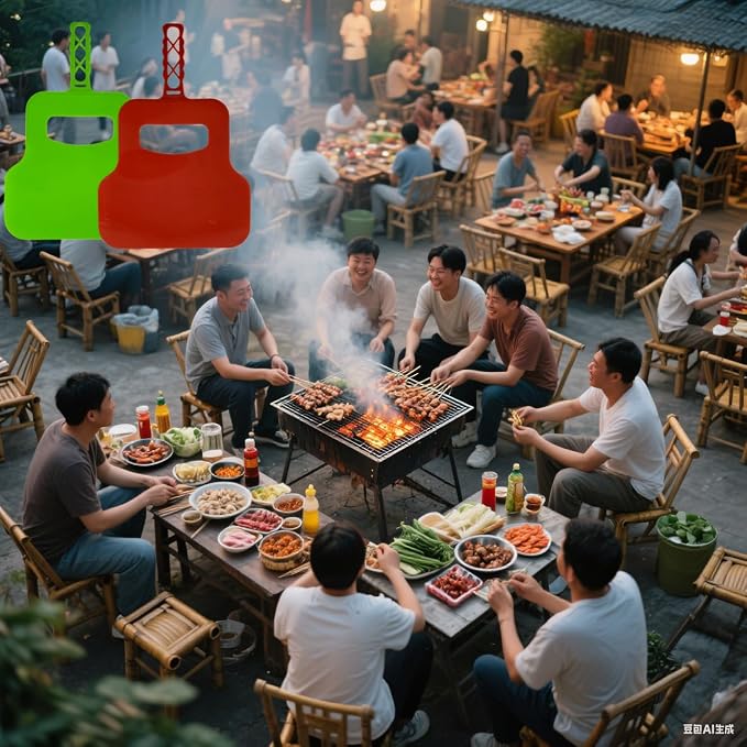 2Pcs Heat Resistant Plastic BBQ Flame Blower & Manual Grill Hand Fan - Image 6