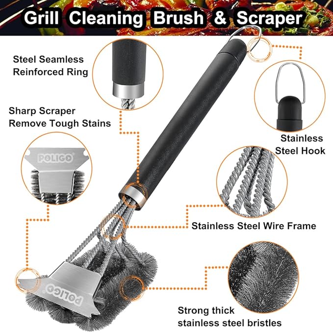 POLIGO Safe Grill Brush and Scraper - Image 2