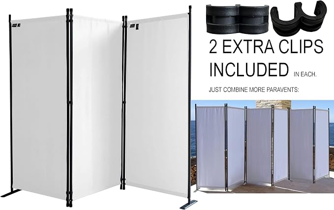 Room Divider 67" W x 65" H White | 3-Panel Folding Privacy Screen | Portable - Image 6