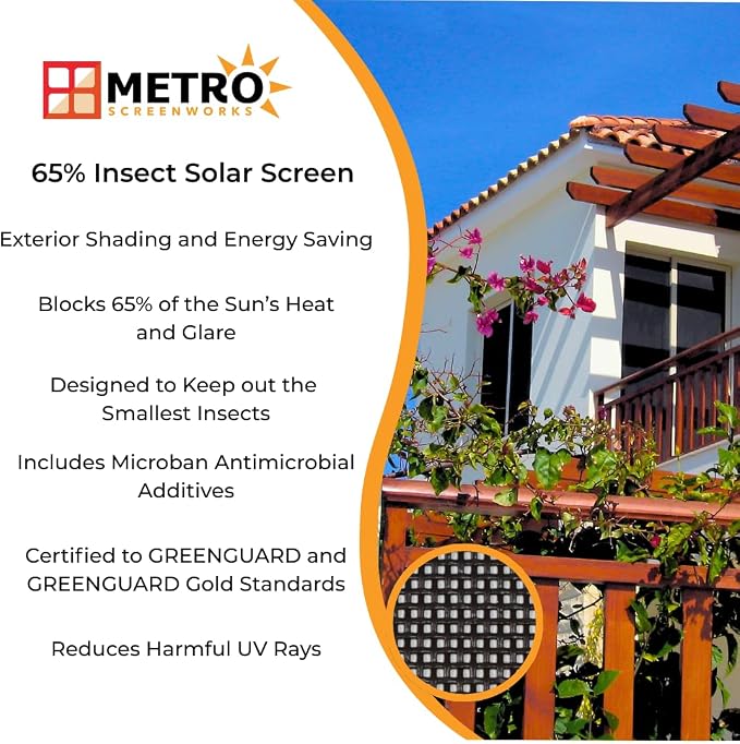 Custom Solar Screens for Windows Exterior 65% Shade - Image 2