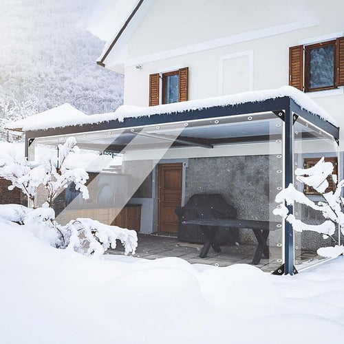 15oz Outdoor Clear Curtain, PVC Vinly Outdoor Clear Panel Curtain, Weather by Ezcasch