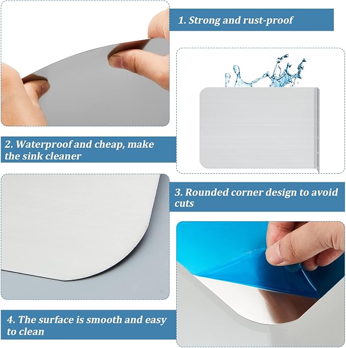 Therwen 2 Pcs Stainless Steel Side Splash Guard - Image 4