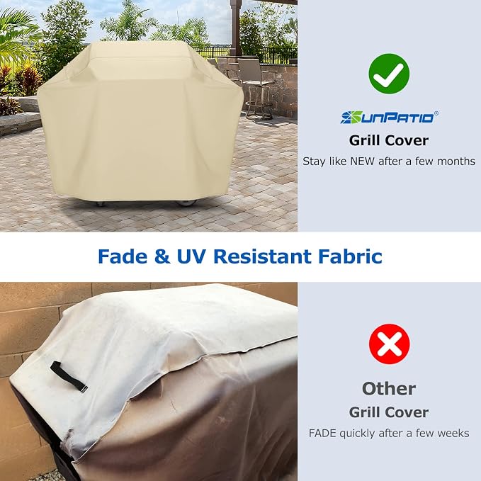 SunPatio 64 Inch Outdoor Waterproof BBQ Gas Cover, Heavy Duty Propane Grill - Image 4