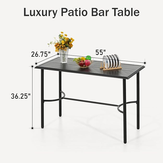 PHI VILLA Outdoor Patio Bar Table - Image 2