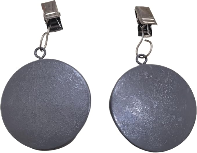 TwoFish Home Set of 4 Gray Round Pendant Resin Tablecloth Weights Clips Gray - Image 6