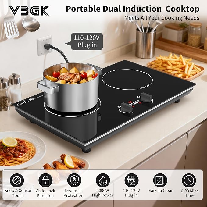 VBGK Induction Cooktop, 110V 4000W Countertop burners - Image 2