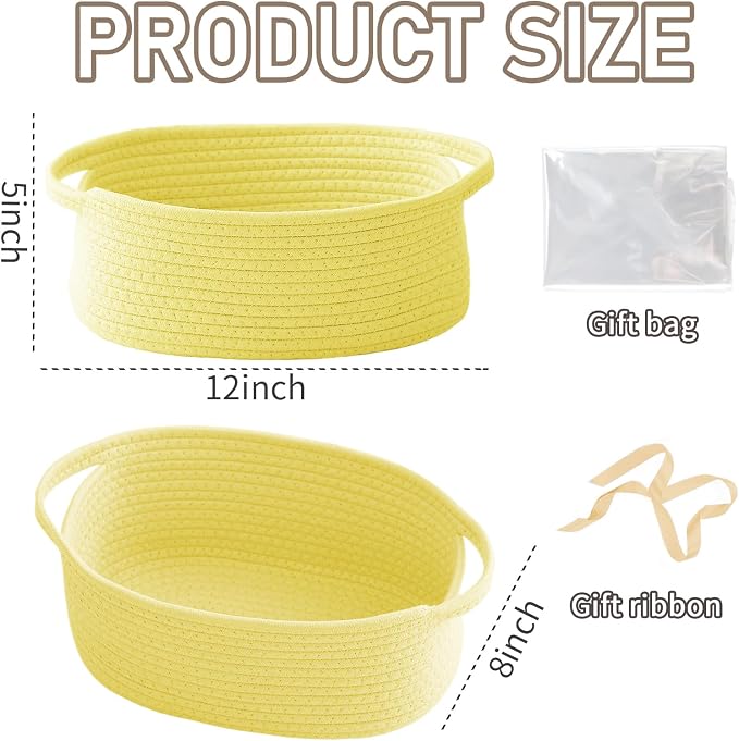 Woven Basket, Small Rope Storage Bin - Image 2