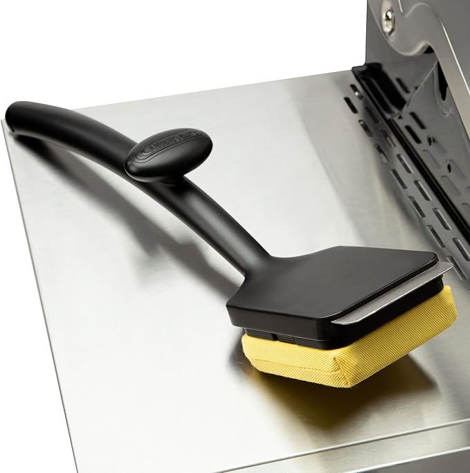 Grill Brush, Bristle-Free Steam Cleaner with Silicone Head, Black/Yellow