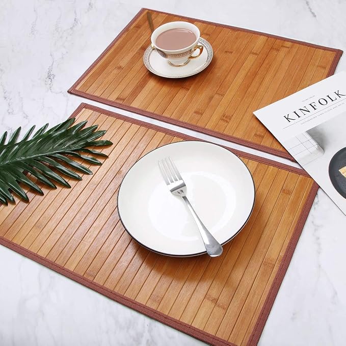 Placemats Set of 4 for Dining Table, Bamboo Place Mats for Kitchen Table Decor - Image 5