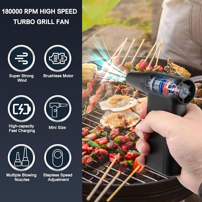 Portable Electric Air Duster, Lightweight 180000 RPM Cordless Fan - Image 3
