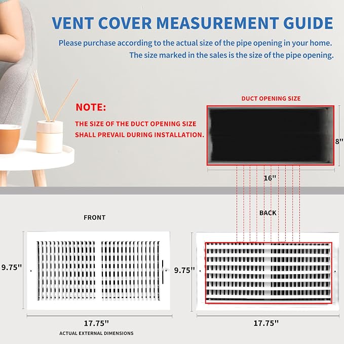 16x8 Vent Register, Vent Covers - Image 6