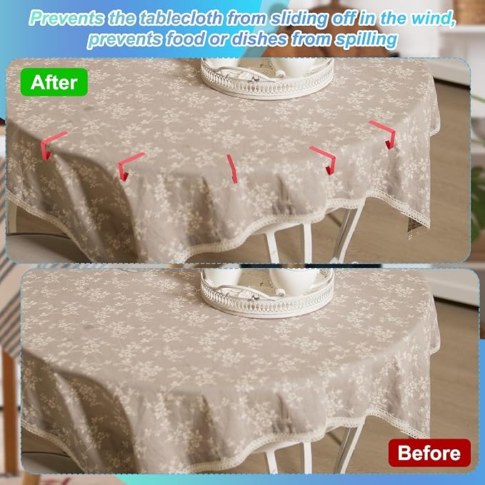 uxcell 4 Pack Tablecloth Clips, Stainless Steel Table Cloth Cover Clamps - Image 5