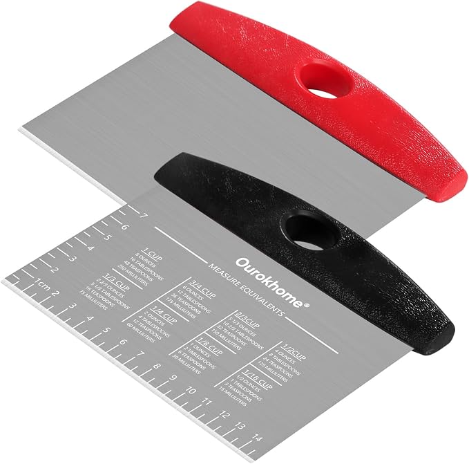 Ourokhome Dough Pastry Bench Cutter Scraper, Stainless Steel Pizza Cutter by Ourokhome