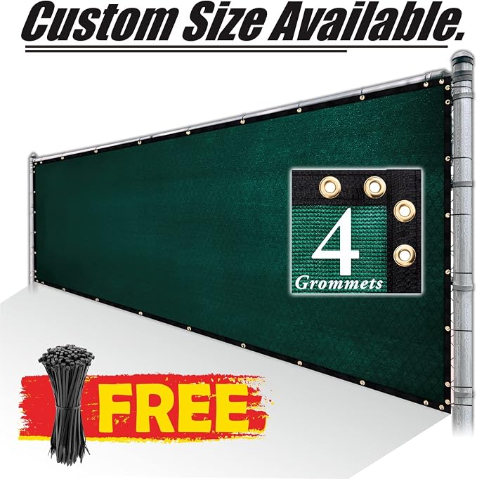 Royal Shade Custom Size 4' x 77' Green Fence Privacy Screen Windscreen Cover - Image 8