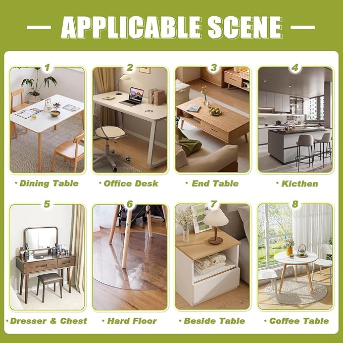 OstepDecor Clear Table Protector 18 x 72 Inch, 2mm Thick Plastic Table Cover - Image 6