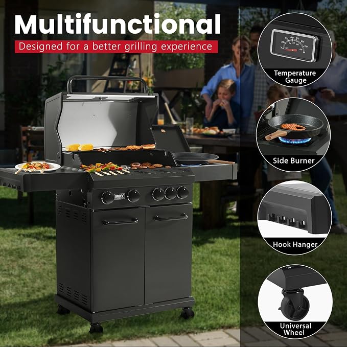 4 Burner Propane Grill, 50000 BTU BBQ Grill - Image 7